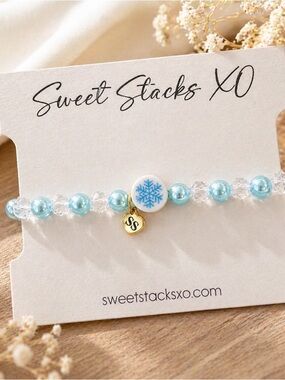 Snowflake Single Stack of Beaded Bracelets